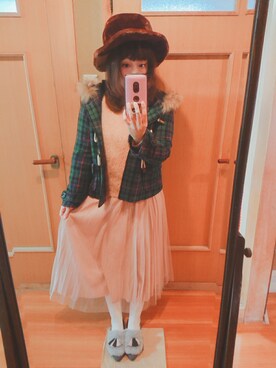 「アイテム（パンプス、グレー系）」を使った、ユーリさん（レディース・152cm）の冬コーディネート