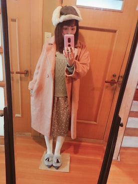 「Crisp（クリスプ）のアイテム（チェスターコート）」を使った、ユーリさん（レディース・152cm）の冬コーディネート
