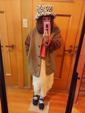 「Crisp（クリスプ）のアイテム（ノーカラージャケット）」を使った、ユーリさん（レディース・152cm）の冬コーディネート