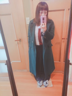 「POU DOU DOU（プードゥドゥ）のアイテム（チェスターコート）」を使った、ユーリさん（レディース・152cm）の冬コーディネート