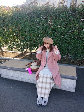 「Crisp（クリスプ）のアイテム（チェスターコート）」を使った、ユーリさん（レディース・152cm）の冬コーディネート