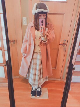 「Crisp（クリスプ）のアイテム（チェスターコート）」を使った、ユーリさん（レディース・152cm）の冬コーディネート