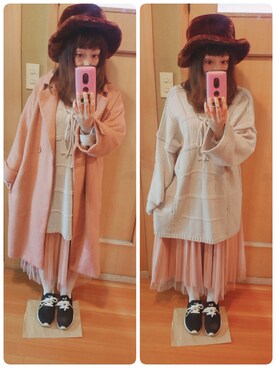 「Crisp（クリスプ）のアイテム（チェスターコート）」を使った、ユーリさん（レディース・152cm）の冬コーディネート