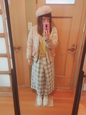 「POU DOU DOU（プードゥドゥ）のアイテム（スウェット）」を使った、ユーリさん（レディース・152cm）の冬コーディネート