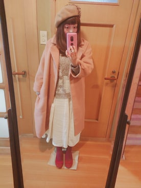 「Crisp（クリスプ）のアイテム（チェスターコート）」を使った、ユーリさん（レディース・152cm）の春コーディネート