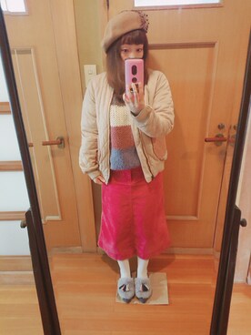 「アイテム（パンプス、グレー系）」を使った、ユーリさん（レディース・152cm）の春コーディネート