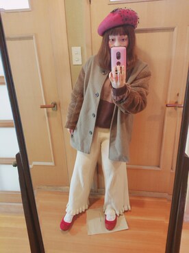 「Crisp（クリスプ）のアイテム（ノーカラージャケット）」を使った、ユーリさん（レディース・152cm）の春コーディネート