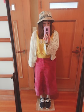 「POU DOU DOU（プードゥドゥ）のアイテム（スウェット）」を使った、ユーリさん（レディース・152cm）の春コーディネート