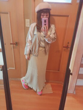 「POU DOU DOU（プードゥドゥ）のアイテム（ブルゾン）」を使った、ユーリさん（レディース・152cm）の春コーディネート