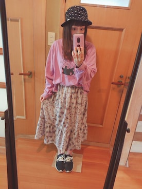 「MOOMIN（ムーミン）のアイテム（トップス）」を使った、ユーリさん（レディース・152cm）の春コーディネート