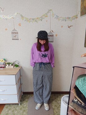 「MOOMIN（ムーミン）のアイテム（トップス）」を使った、ユーリさん（レディース・152cm）の春コーディネート