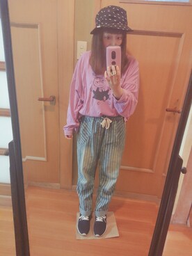 「MOOMIN（ムーミン）のアイテム（トップス）」を使った、ユーリさん（レディース・152cm）の夏コーディネート