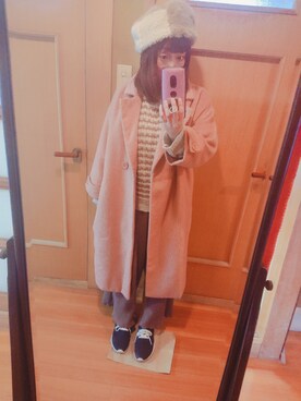 「Crisp（クリスプ）のアイテム（チェスターコート）」を使った、ユーリさん（レディース・152cm）の冬コーディネート