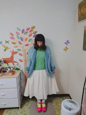 「POU DOU DOU（プードゥドゥ）のアイテム（ムートンコート）」を使った、ユーリさん（レディース・152cm）の冬コーディネート