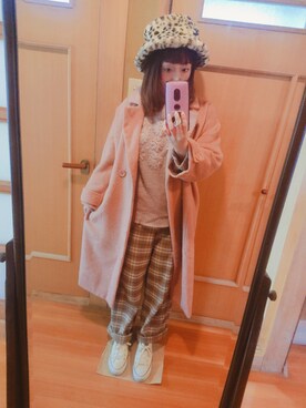 「Crisp（クリスプ）のアイテム（チェスターコート）」を使った、ユーリさん（レディース・152cm）の冬コーディネート