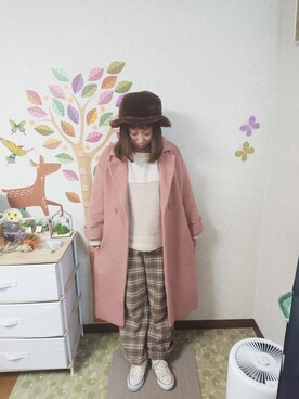 「Crisp（クリスプ）のアイテム（チェスターコート）」を使った、ユーリさん（レディース・152cm）の冬コーディネート