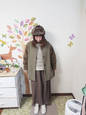 「Crisp（クリスプ）のアイテム（ノーカラージャケット）」を使った、ユーリさん（レディース・152cm）の春コーディネート