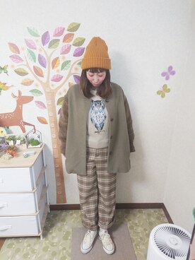 「Crisp（クリスプ）のアイテム（ノーカラージャケット）」を使った、ユーリさん（レディース・152cm）の春コーディネート