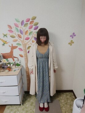 「Crisp（クリスプ）のアイテム（ステンカラーコート）」を使った、ユーリさん（レディース・152cm）の春コーディネート