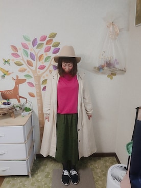 「POU DOU DOU（プードゥドゥ）のアイテム（スウェット）」を使った、ユーリさん（レディース・152cm）の春コーディネート