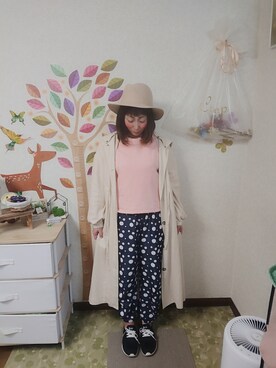 「Crisp（クリスプ）のアイテム（ステンカラーコート）」を使った、ユーリさん（レディース・152cm）の春コーディネート