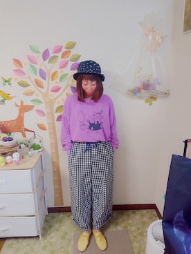 「MOOMIN（ムーミン）のアイテム（トップス）」を使った、ユーリさん（レディース・152cm）の春コーディネート