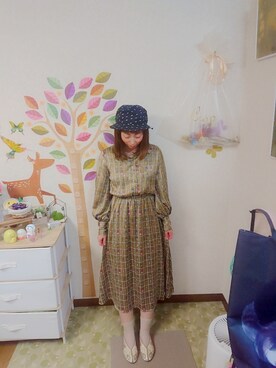 「BASE（ベース）のアイテム（ワンピース/ドレス）」を使った、ユーリさん（レディース・152cm）の春コーディネート