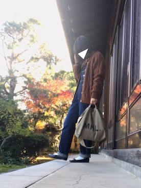「白ソックス」｜「アイテム（サロペット/オーバーオール）」を使った、マポさん（レディース・156cm）の秋コーディネート