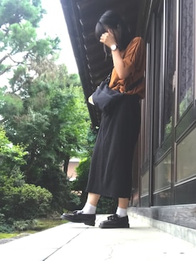 「Daniel Wellington（ダニエルウェリントン）の【Daniel Wellington】レザーバンド３６ＭＭ（アナログ腕時計）」を使った、マポさん（レディース・156cm）の秋コーディネート