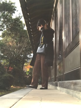 「ピスタチオ」｜「アイテム（ブルゾン）」を使った、マポさん（レディース・156cm）の冬コーディネート