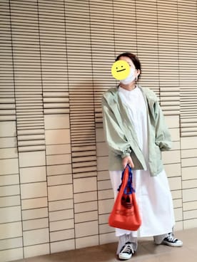 「GUコーデ」｜「アイテム（マウンテンパーカー）」を使った、きゃなぴさん（レディース・156cm）の春コーディネート