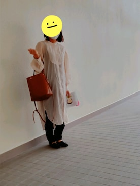 「ZARA（ザラ）のアイテム（スラックス、ブラック系）」を使った、きゃなぴさん（レディース・156cm）の春コーディネート
