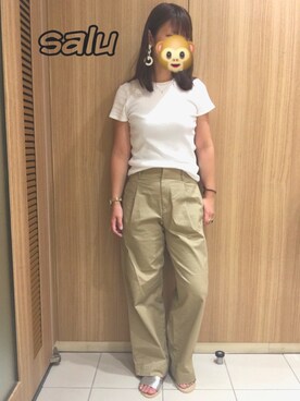 「SFW（エスエフダブリュー）のアイテム（サンダル）」を使った、さるちゃわさん（レディース・160cm）の夏コーディネート