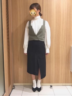 「ハイネックトップス」｜さるちゃわさん（レディース・160cm）の秋コーディネート