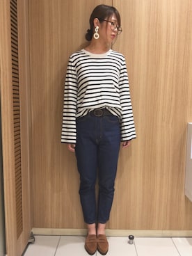 「スリッパ」｜「アイテム（アクセサリー）」を使った、さるちゃわさん（レディース・160cm）の秋コーディネート