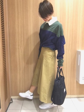 「ラガーシャツ」｜さるちゃわさん（レディース・160cm）の冬コーディネート