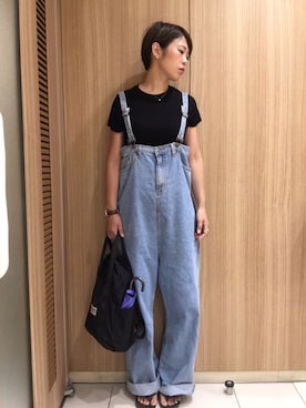「ラフスタイル」｜「アイテム（ビーチサンダル）」を使った、さるちゃわさん（レディース・160cm）の夏コーディネート
