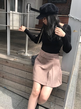 「LIPSERVICE（リップサービス）のアイテム（帽子）」を使った、あやちゃるさんさん（レディース・163cm）の秋コーディネート