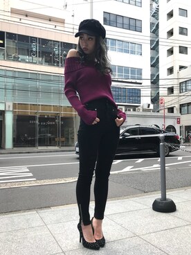 「LIPSERVICE（リップサービス）のアイテム（帽子）」を使った、あやちゃるさんさん（レディース・163cm）の秋コーディネート