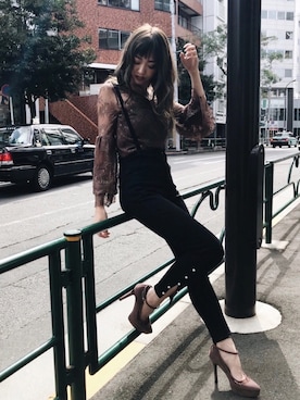 「LIPSERVICE（リップサービス）のアイテム（トップス）」を使った、あやちゃるさんさん（レディース・163cm）の秋コーディネート