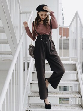 「LIPSERVICE（リップサービス）のアイテム（帽子）」を使った、あやちゃるさんさん（レディース・163cm）の冬コーディネート