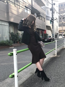 「LIPSERVICE（リップサービス）のアイテム（その他アウター）」を使った、あやちゃるさんさん（レディース・163cm）の冬コーディネート
