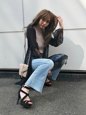 「ブリーチデニム」｜「アイテム（サンダル）」を使った、あやちゃるさんさん（レディース・163cm）の春コーディネート