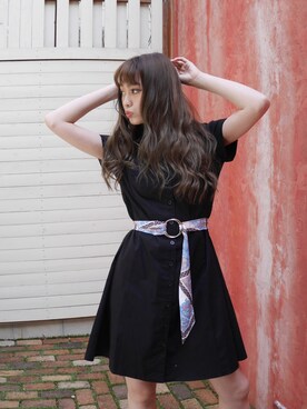「LIPSERVICE（リップサービス）のアイテム（シャツワンピース）」を使った、あやちゃるさんさん（レディース・163cm）の春コーディネート