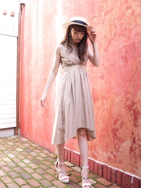 「LIPSERVICE（リップサービス）のアイテム（帽子）」を使った、あやちゃるさんさん（レディース・163cm）の春コーディネート