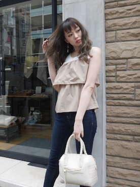 「LIPSERVICE（リップサービス）のアイテム（アクセサリー）」を使った、あやちゃるさんさん（レディース・163cm）の夏コーディネート