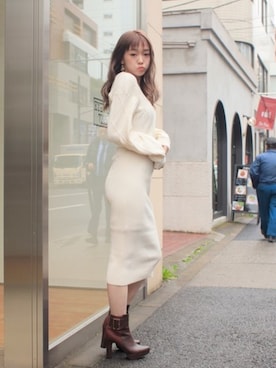 「LIPSERVICE（リップサービス）のアイテム（アクセサリー）」を使った、あやちゃるさんさん（レディース・163cm）の冬コーディネート