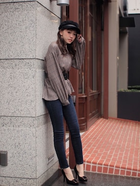 「LIPSERVICE（リップサービス）のアイテム（帽子）」を使った、あやちゃるさんさん（レディース・163cm）の冬コーディネート