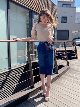 「LIPSERVICE（リップサービス）のアイテム（アクセサリー）」を使った、あやちゃるさんさん（レディース・163cm）の春コーディネート