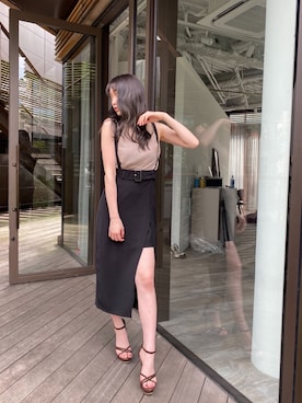 「LIPSERVICE（リップサービス）のアイテム（トップス）」を使った、あやちゃるさんさん（レディース・163cm）の夏コーディネート